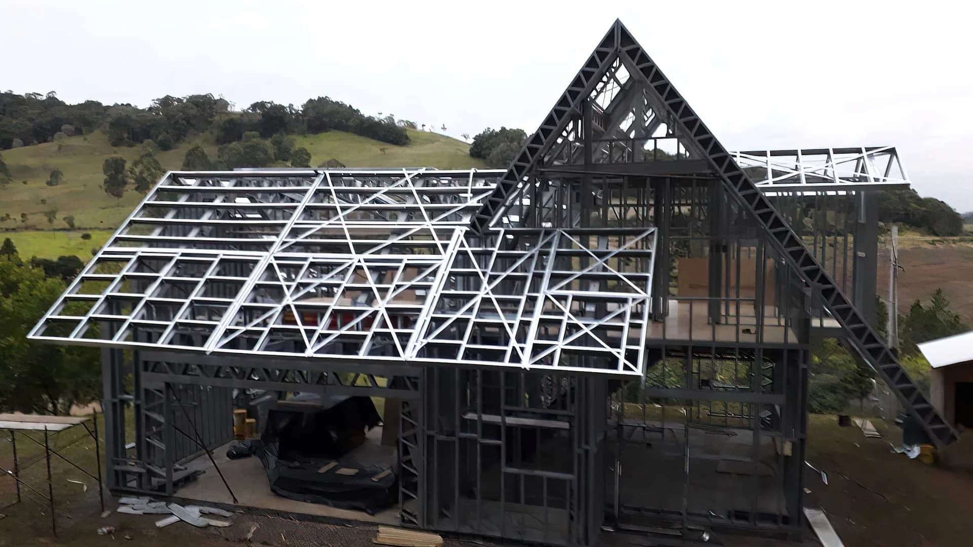 Chalé, obra da Poli Steel em São Lourenço do Oeste, SC