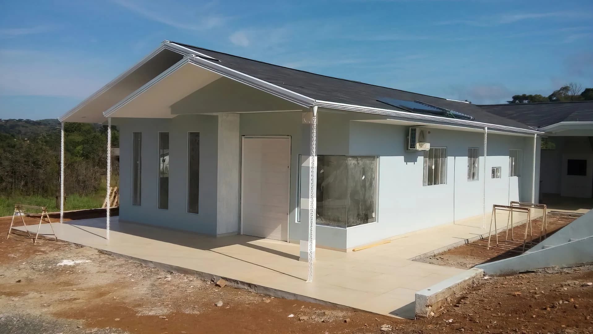 Residência de Steel Frame, obra da Poli Steel em Caçador, SC